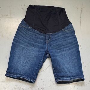 Isabel Maternity Denim Blue Jean Shorts Motherhood Bermuda summer shorts